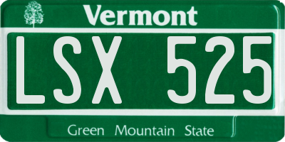 VT license plate LSX525