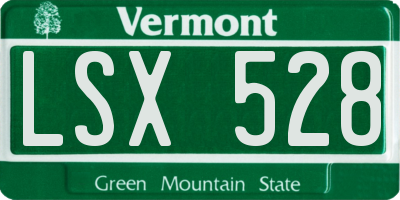 VT license plate LSX528