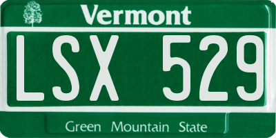 VT license plate LSX529