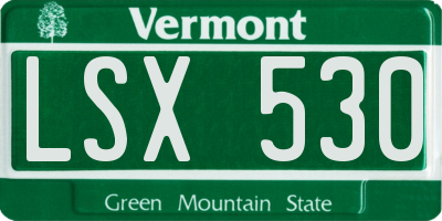 VT license plate LSX530