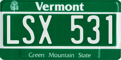 VT license plate LSX531
