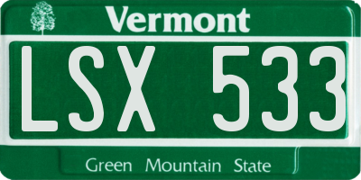 VT license plate LSX533