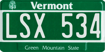 VT license plate LSX534
