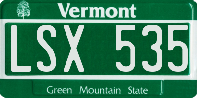 VT license plate LSX535