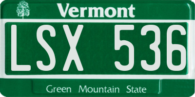 VT license plate LSX536