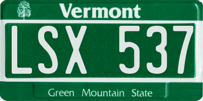 VT license plate LSX537