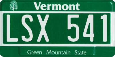VT license plate LSX541