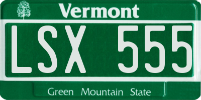 VT license plate LSX555