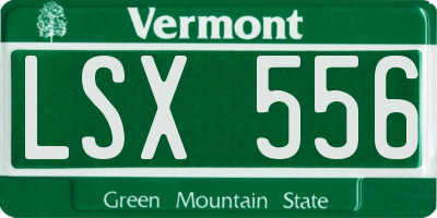 VT license plate LSX556