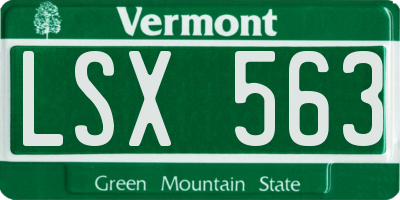 VT license plate LSX563