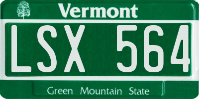 VT license plate LSX564