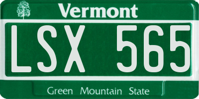 VT license plate LSX565