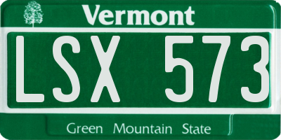 VT license plate LSX573