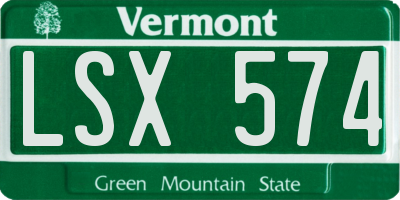 VT license plate LSX574
