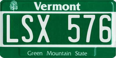 VT license plate LSX576