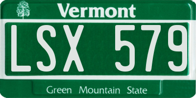 VT license plate LSX579