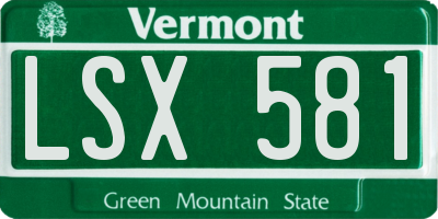 VT license plate LSX581