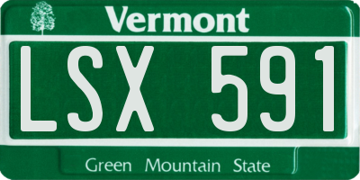 VT license plate LSX591