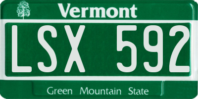 VT license plate LSX592