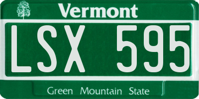 VT license plate LSX595