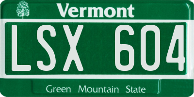 VT license plate LSX604