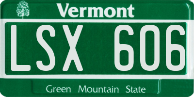 VT license plate LSX606