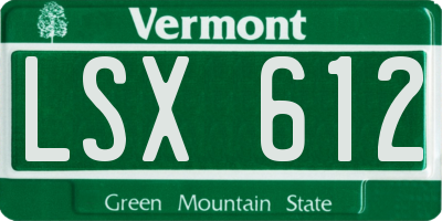 VT license plate LSX612