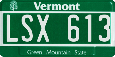 VT license plate LSX613