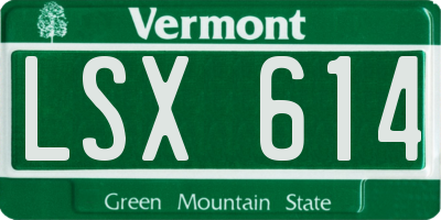 VT license plate LSX614