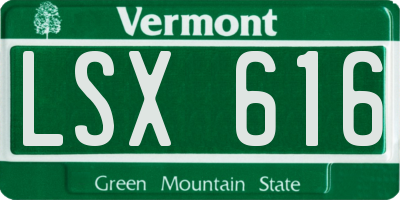 VT license plate LSX616