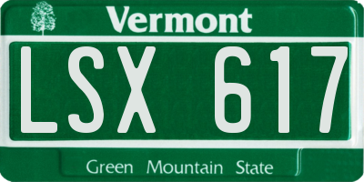 VT license plate LSX617