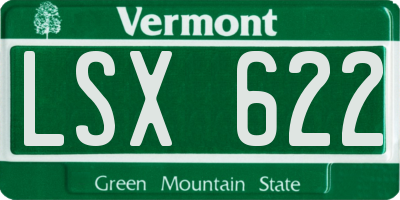 VT license plate LSX622