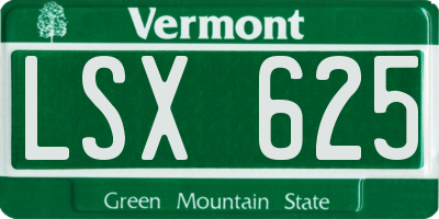 VT license plate LSX625