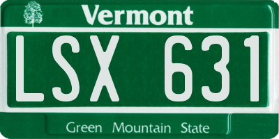 VT license plate LSX631
