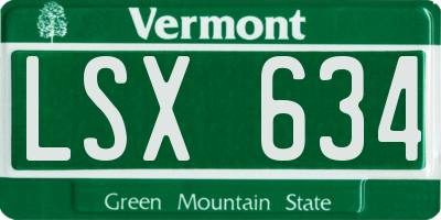 VT license plate LSX634