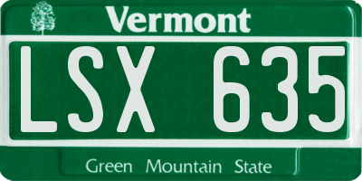 VT license plate LSX635