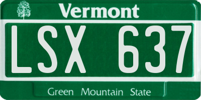VT license plate LSX637
