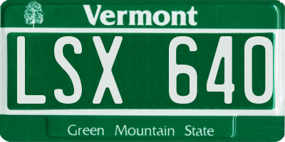 VT license plate LSX640
