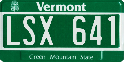 VT license plate LSX641