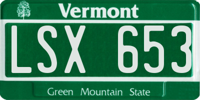 VT license plate LSX653