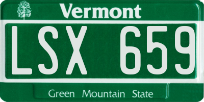 VT license plate LSX659