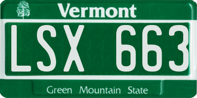 VT license plate LSX663