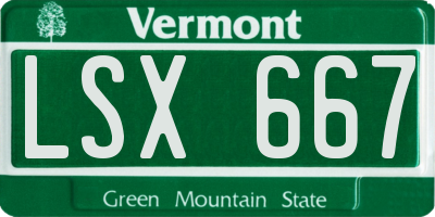 VT license plate LSX667