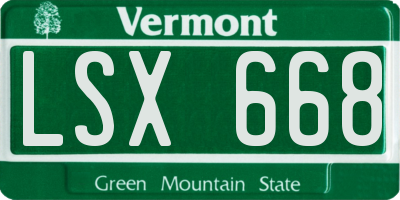 VT license plate LSX668