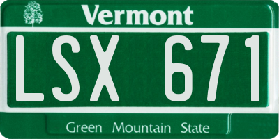 VT license plate LSX671