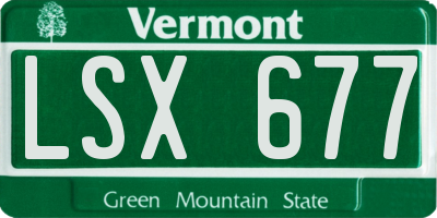 VT license plate LSX677