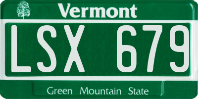 VT license plate LSX679