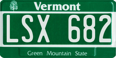 VT license plate LSX682