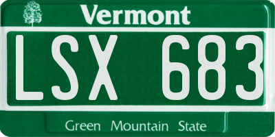VT license plate LSX683