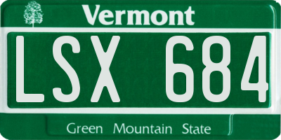 VT license plate LSX684